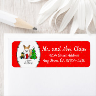 Kerstmis 2 Pembroke Welsh Corgi (rode 1) Boom Cute Etiket