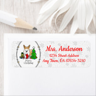 Kerstmis 2 Pembroke Welsh Corgi (rode 1) Boom Cute Etiket