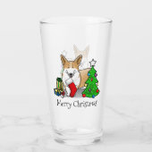 Kerstmis 2 Pembroke Welsh Corgi (rode 1) Boom Cute Glas (Achterkant)