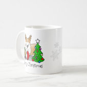 Kerstmis 2 Pembroke Welsh Corgi (rode 1) Boom Cute Koffiemok (Voorkant links)