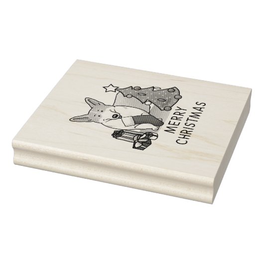 Kerstmis 2 Pembroke Welsh Corgi (rode 1) Boom Cute Rubberstempel (Stempel)