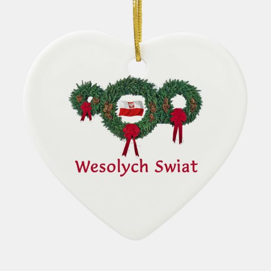 Kerstmis 2 Polen Keramisch Ornament (Voorkant)