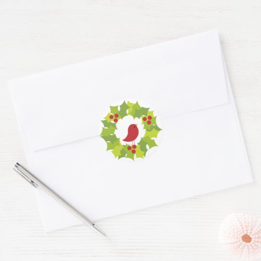 Kerstmis 2 ronde sticker (Envelop)