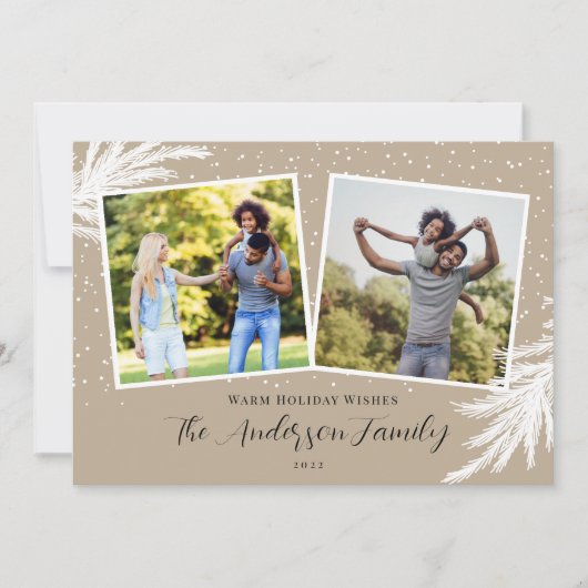 Kerstmis 2 Sneeuwband voor script Feestdagenkaart (Voorkant)