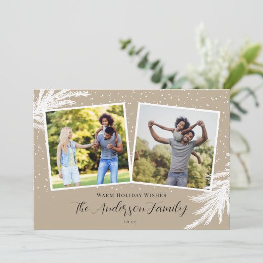 Kerstmis 2 Sneeuwband voor script Feestdagenkaart (Staand voorkant)