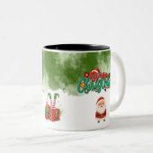Kerstmis 2-Tone mok met kerstman – Prettig kerstfe (Voorkant rechts)