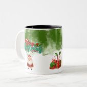 Kerstmis 2-Tone mok met kerstman – Prettig kerstfe (Voorkant links)
