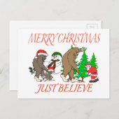 Kerstmis 2 van de Familie van Bigfoot Feestdagenkaart (Voorkant / Achterkant)