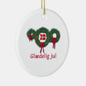 Kerstmis 2 van Denemarken Keramisch Ornament (Rechts)