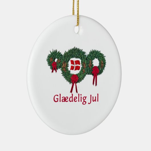 Kerstmis 2 van Denemarken Keramisch Ornament (Rechts)