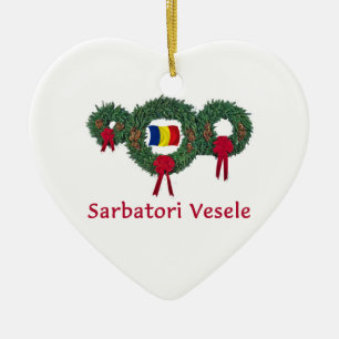 Kerstmis 2 van Roemenië Keramisch Ornament