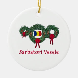 Kerstmis 2 van Roemenië Keramisch Ornament
