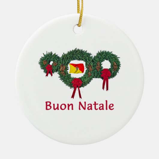 Kerstmis 2 van Sicilië Keramisch Ornament (Voorkant)