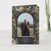 Kerstmis 2 waterverf botanische flora feestdagen kaart (Voorkant)