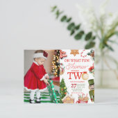 Kerstmis 2e verjaardagsfoto feestelijk briefkaart (Staand voorkant)