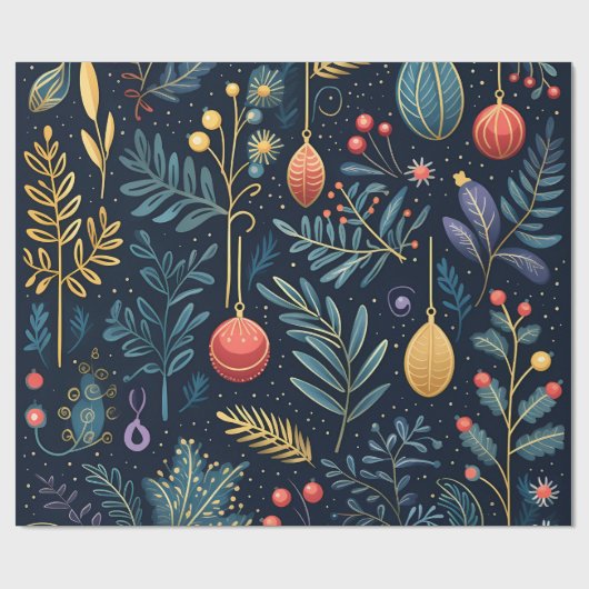 Kerstmis 30 inch x 6 voet Glans Cadeaupapier (Vlak)