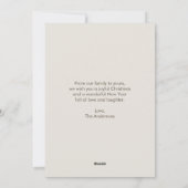 Kerstmis 3 Familie Foto's Collage Minimalist Feestdagenkaart (Achterkant)