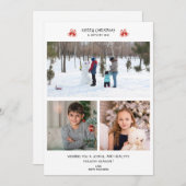 Kerstmis 3 Foto Collage Holiday Greep Card Feestdagenkaart (Voorkant / Achterkant)