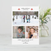 Kerstmis 3 Foto Collage Holiday Greep Card Feestdagenkaart (Staand voorkant)