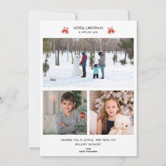 Kerstmis 3 Foto Collage Holiday Greep Card Feestdagenkaart