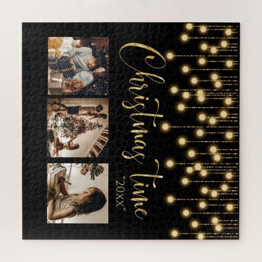 Kerstmis 3 Foto collage Rustige lichten Legpuzzel (Horizontaal)