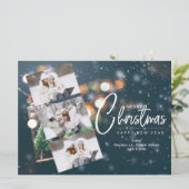 Kerstmis 3 Foto Vakantiewenskaart Feestdagenkaart (Staand voorkant)