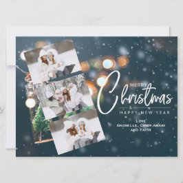 Kerstmis 3 Foto Vakantiewenskaart Feestdagenkaart