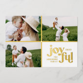 Kerstmis 3, modern wit folie feestdagenkaart (Voorkant)