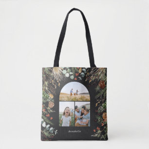 Kerstmis 3 waterverf botanische flora tote bag