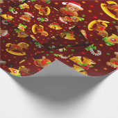 Kerstmis [3D]-Beren en rolpaarden Cadeaupapier (Hoek)