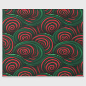 Kerstmis 3D Rood en Groen Swirl Cadeaupapier (Vlak)