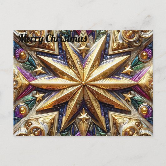 KERSTMIS ~ 3D-sterpatroon ~ Briefkaart (Voorkant)