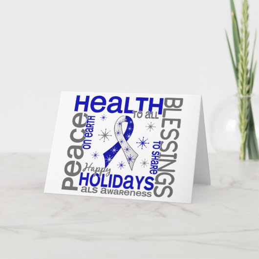 Kerstmis 4 ALS Sneeuwvlokken Feestdagen Kaart (Voorkant)