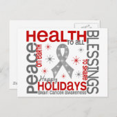 Kerstmis 4 Brain Cancer Snowflakes Feestdagenkaart (Voorkant / Achterkant)