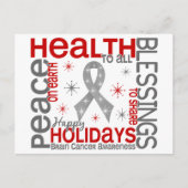Kerstmis 4 Brain Cancer Snowflakes Feestdagenkaart (Voorkant)