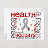 Kerstmis 4 Diabetes Snowflakes Feestdagenkaart (Voorkant / Achterkant)