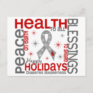 Kerstmis 4 Diabetes Snowflakes Feestdagenkaart