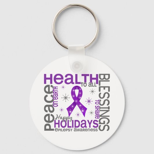 Kerstmis 4 Epilepsy Snowflakes Sleutelhanger (Voorkant)