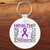 Kerstmis 4 Epilepsy Snowflakes Sleutelhanger (Voorkant)