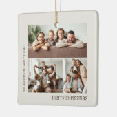 Kerstmis 4 Familie Foto's Collage Keramisch Ornament (Links)