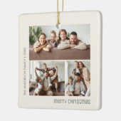 Kerstmis 4 Familie Foto's Collage Keramisch Ornament (Links)