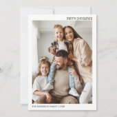 Kerstmis 4 Familie Foto's Collage Minimalist Feestdagenkaart (Voorkant)