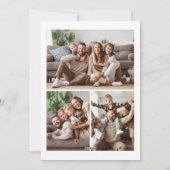 Kerstmis 4 Familie Foto's Collage Minimalist Feestdagenkaart (Achterkant)