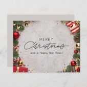 Kerstmis 4 feestdagenkaart (Voorkant / Achterkant)