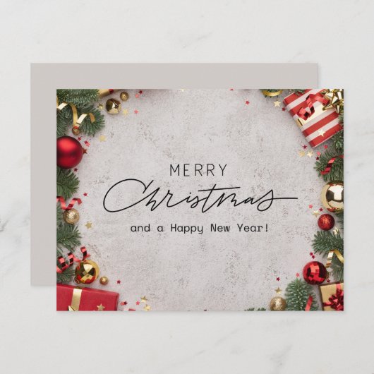 Kerstmis 4 feestdagenkaart (Voorkant / Achterkant)