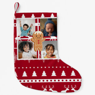 Kerstmis 4 Foto Collage Gingerbread Sweater Kleine Kerstsok
