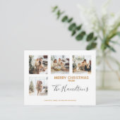 Kerstmis 4 Foto gepersonaliseerd Feestdagenkaart (Staand voorkant)