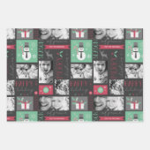 Kerstmis 4 Foto-moderne feestdriekleur Inpakpapier Vel (Voorkant 3)