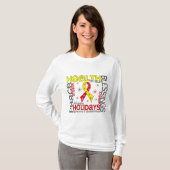 Kerstmis 4 Hepatitis C Snowflakes T-shirt (Voorkant volledig)