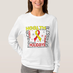 Kerstmis 4 Hepatitis C Snowflakes T-shirt